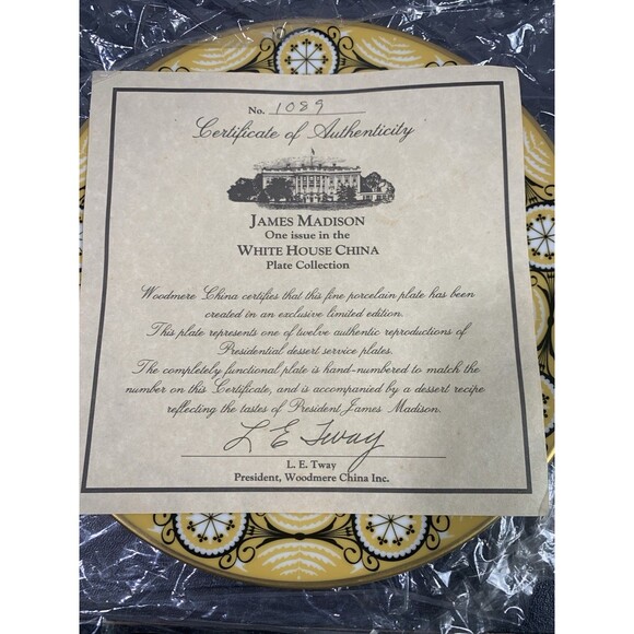 WHITE HOUSE Dessert Plate Woodmere China ***LIMITED EDITION NUMBERED WITH COA*** - Picture 3 of 6